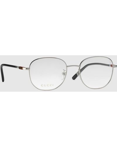 Gucci Specialized Fit Rounded Optical Frame - Metallic