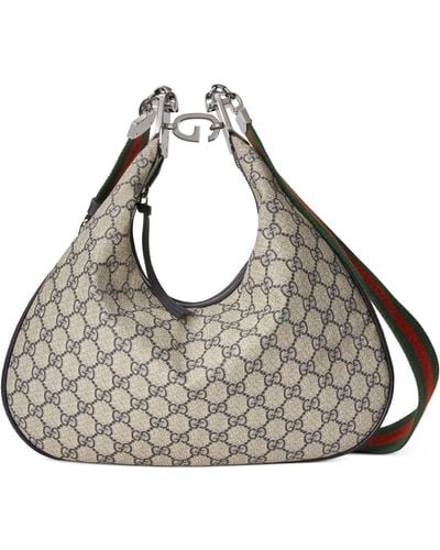 Gucci Attache Large Shoulder Bag - Grey