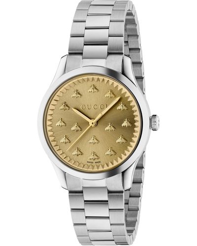 Gucci Ya1265035 G-timeless Stainless-steel Quartz Watch - Metallic