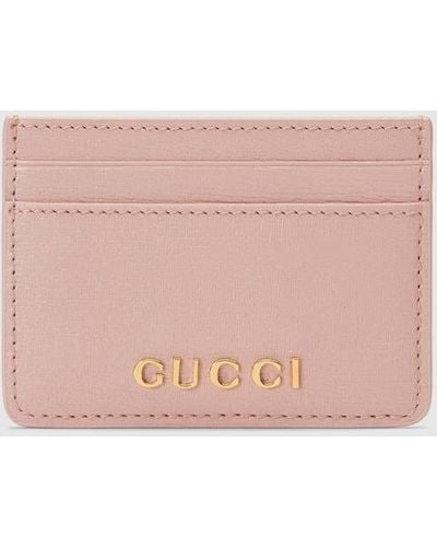 Gucci Card Case With Script - Pink