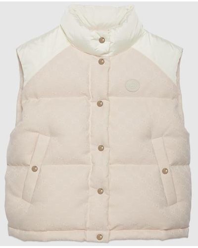 Gucci GG Cotton Canvas Padded Vest - Natural