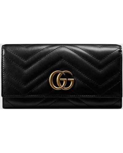Gucci GG Marmont Leather Continental Wallet - Black