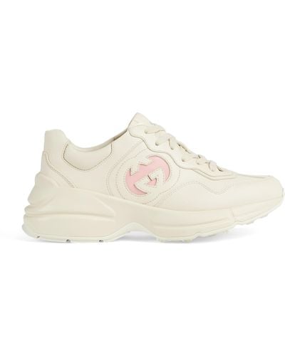 Gucci Leather Rhyton Trainers - Natural