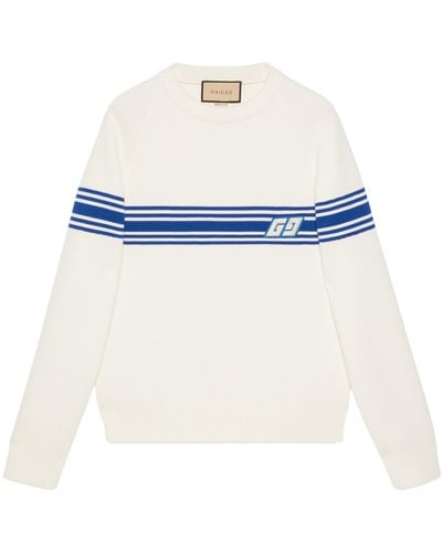 Gucci Knit Wool Jumper With Square GG - White