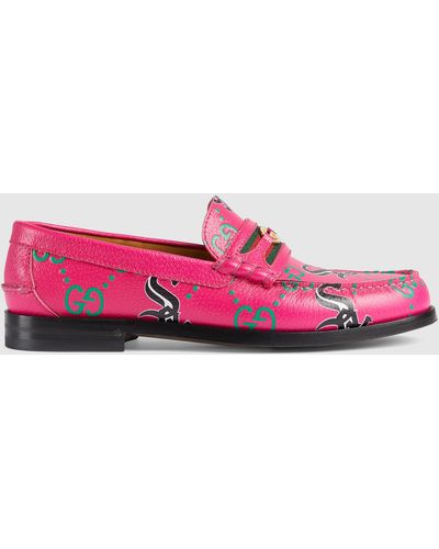 Gucci GG And White Sox Loafer - Pink