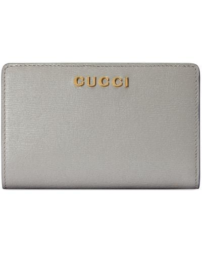 Gucci Zip Around Wallet With Script - Grey