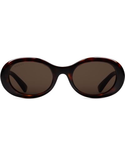 Gucci Oval-shaped Sunglasses - Brown