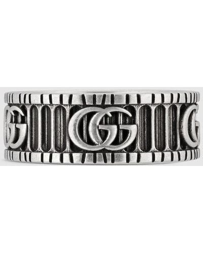Gucci Silver Ring With Double G - Metallic