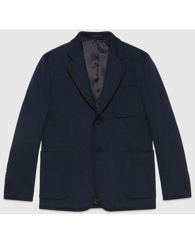 Gucci Textured GG Jersey Jacket - Blue