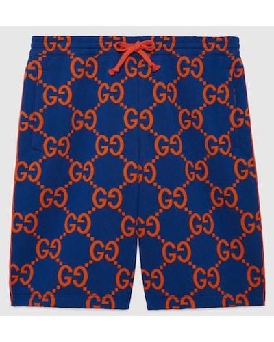 Gucci GG Cotton Jacquard Shorts - Blue