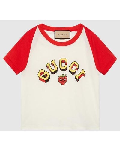 Gucci Cotton Jersey Short Sleeved T-shirt - White