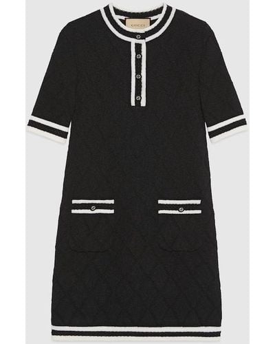 Gucci Extra Fine Wool Piquet Dress - Black