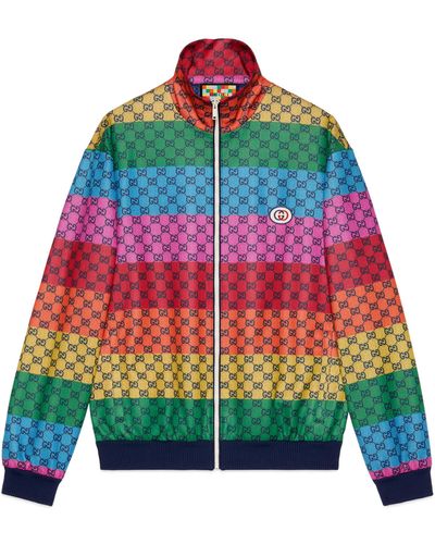Gucci gg Multicolor Jersey Jacket - Red