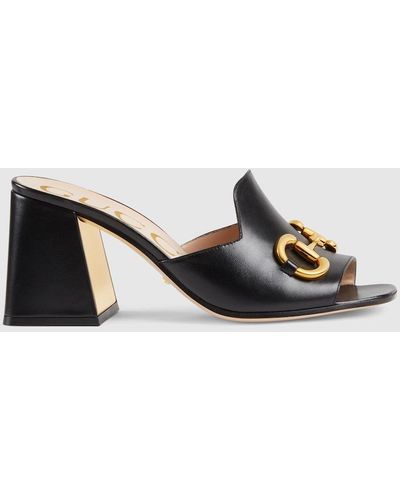 Gucci Slide Sandal With Horsebit - Black