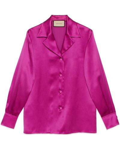 Gucci Satin Viscose Shirt - Purple