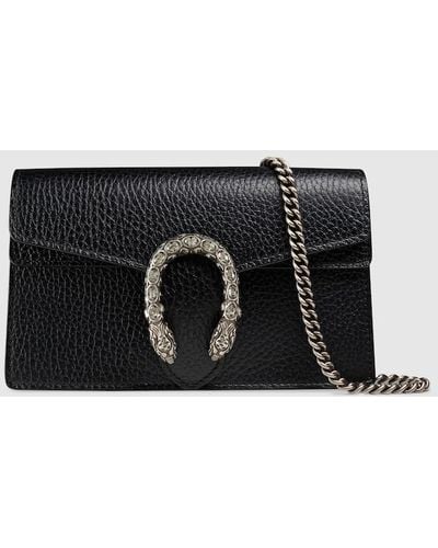 Gucci Dionysus Leather Super Mini Bag - Black