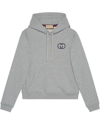 Gucci Cotton Jersey Hooded Sweatshirt - Grey