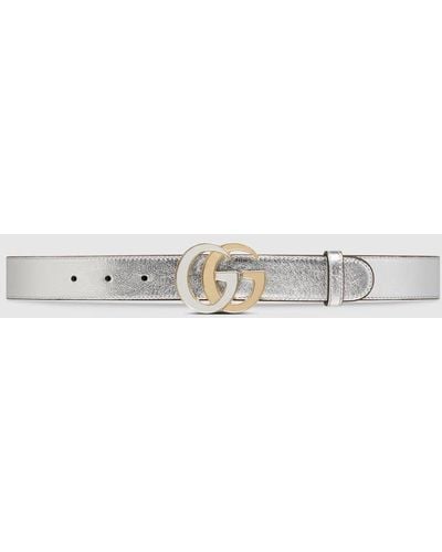 Gucci GG Marmont Thin Belt - Metallic