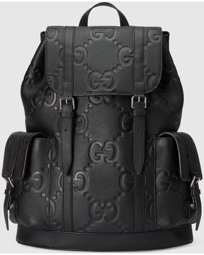 Jumbo GG backpack in dark green leather
