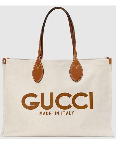 Gucci Tote Bag With Print - Metallic