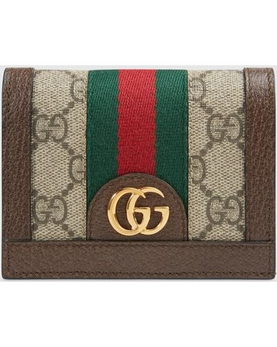 Gucci 〔オフィディア〕GG カードケース(コイン&紙幣入れ付き), ブラウン, GGキャンバス