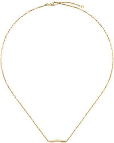 Gucci Link To Love Necklace With '' Bar - Metallic