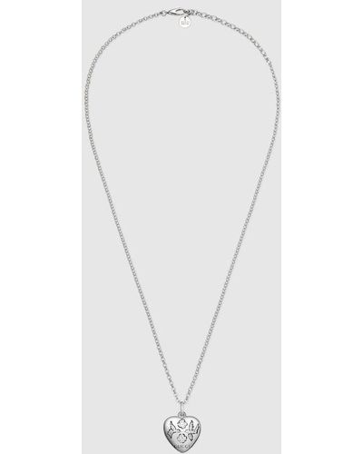 Gucci Blind For Love Pendant Necklace - Sterling Silver Pendant Necklace,  Necklaces - GUC252516 | The RealReal