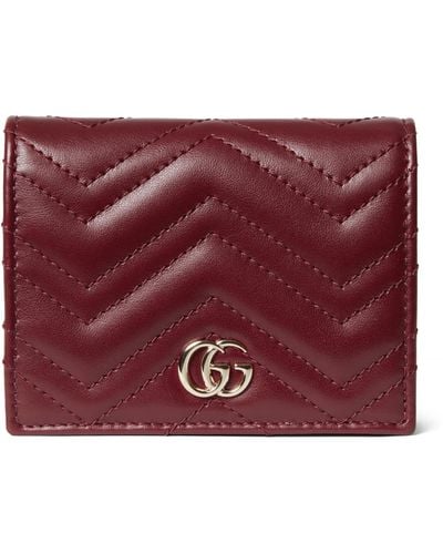 Gucci GG Marmont Card Case Wallet - Red