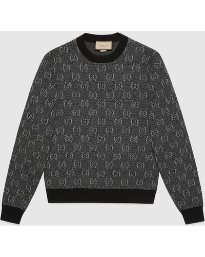 Gucci GG Wool Jacquard Sweater - Gray