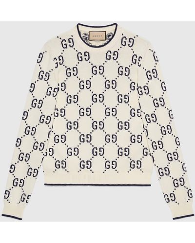 Gucci GG Cotton Knit Sweatshirt - White