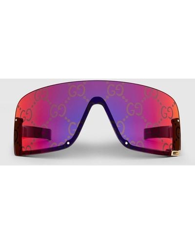 Gucci Mask-shaped Frame Sunglasses - Purple