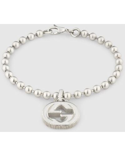 Double G mother of pearl bracelet in 925 sterling silver | GUCCI® US