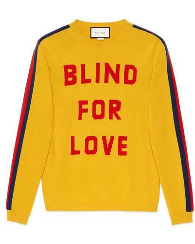 Gucci "blind For Love" And Wolf Wool Sweater - Yellow