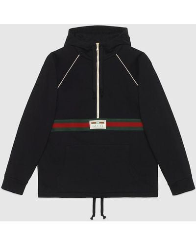 Gucci Cotton Jersey Sweatshirt With Web - Black