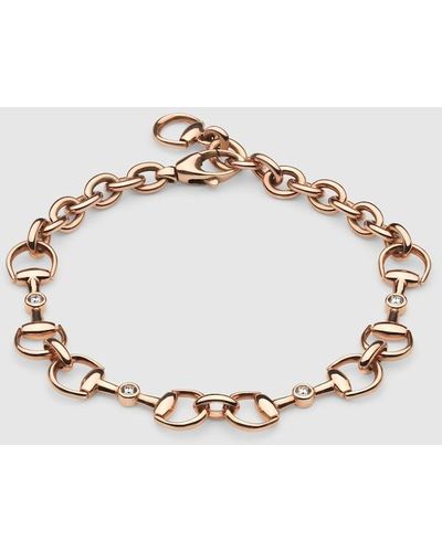 Gucci 18k Horsebit Diamond Bracelet - Metallic