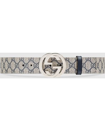 Gucci GG Supreme Belt With G Buckle - Metallic