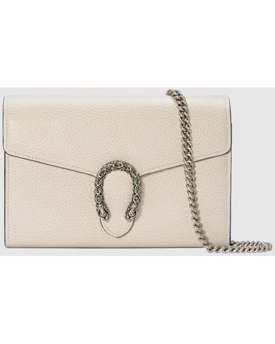 Gucci Mini Dionysus Leather Clutch Bag - White