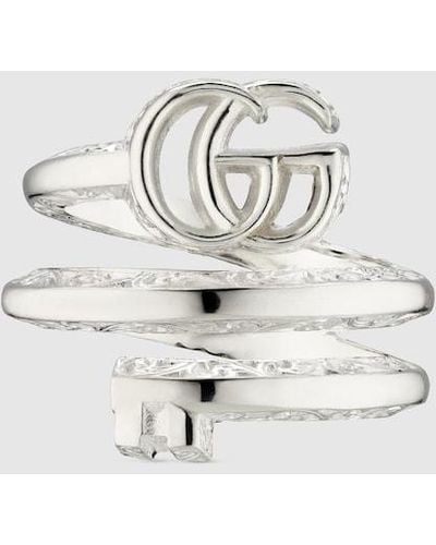 Gucci GG Marmont Key Double Band Ring - White