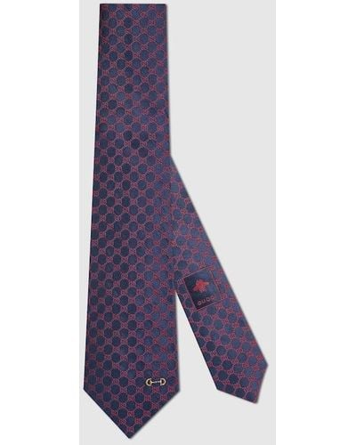 Gucci GG Silk Jacquard Tie - Purple