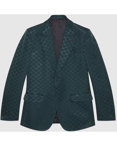 Gucci GG Cotton Faille Jacket - Blue