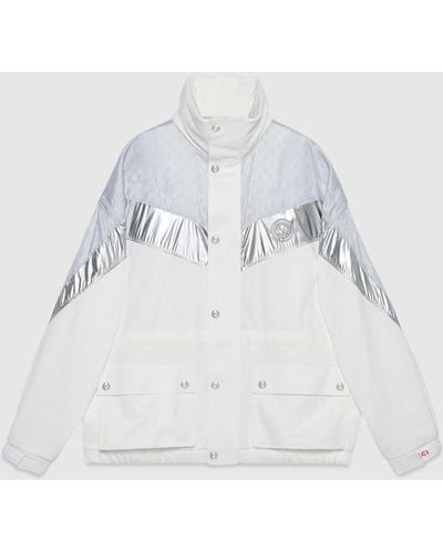 Gucci Nylon Jacket With Interlocking G - White