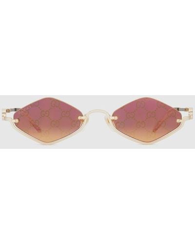 Gucci Geometric Frame Sunglasses - Pink