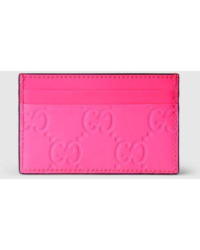Gucci GG Rubber-effect Card Case - Pink