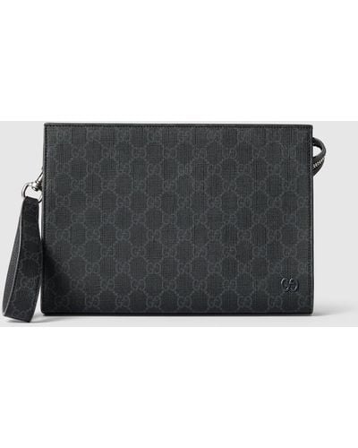 Gucci GG Pouch With GG Detail - Black