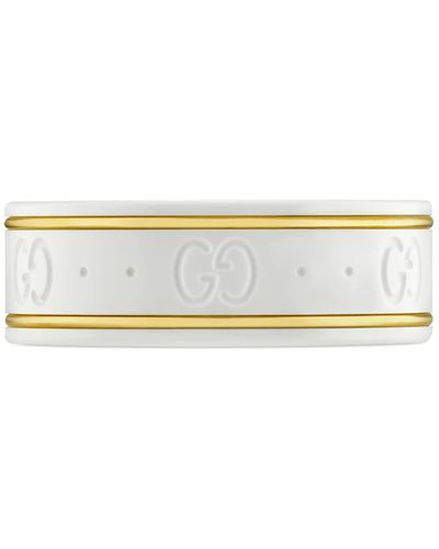 Gucci Icon Ring In Yellow Gold - White