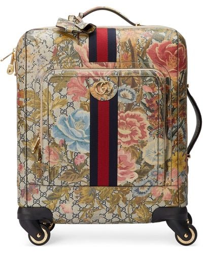 Gucci Ophidia Flora Print Small Cabin Trolley - Blue