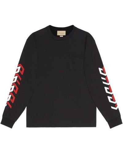 Gucci Cotton T-shirt With Mirror Print - Black