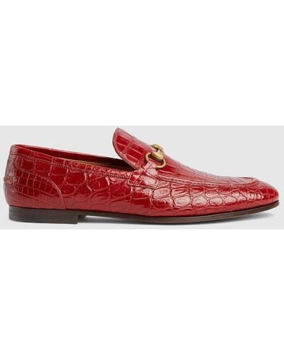 Gucci Jordaan Crocodile Loafer - Red