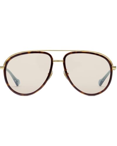 Gucci Aviator Frame Sunglasses - Brown