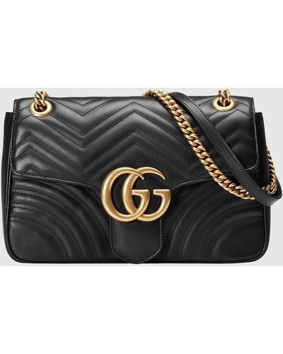 Gucci GG Marmont Medium Shoulder Bag - Black